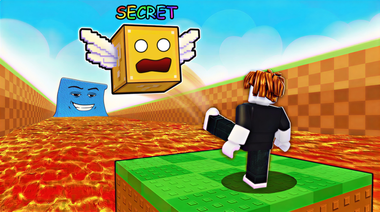 Official Kick a Lucky Block Roblox game thumbnail showing in-game scenery