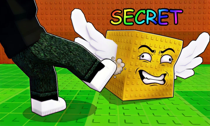 Official Kick a Lucky Block game preview screen showing player on plot